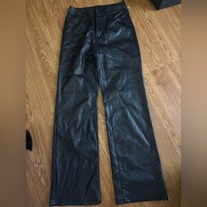 Black Faux Leather Pants